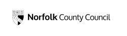 Example of the black, long version of the Norfolk County Council logo