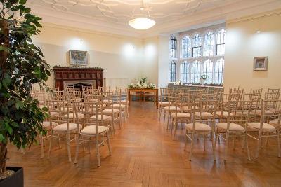 Benefactors Room set up with wedding ceremony set up